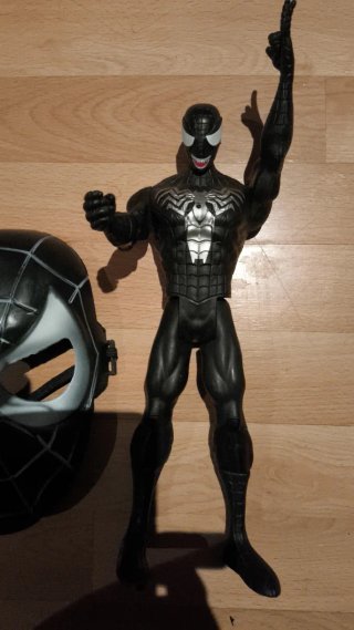 Figura Marvel BLACK SPIDERMAN GRANDe y Máscara NEW