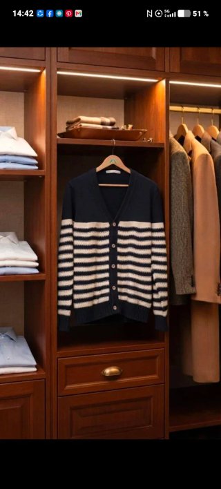 Chaqueta de punto rayas hombre Talla L