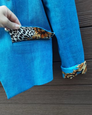 Chaqueta LiuJo Azul Doble Botonadura