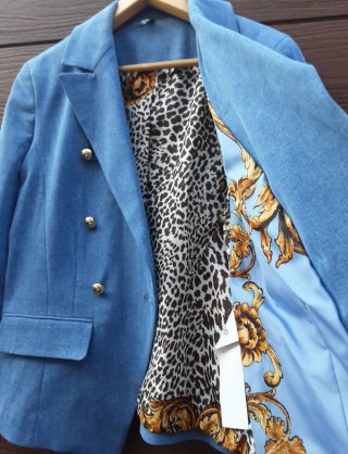 Chaqueta LiuJo Azul Doble Botonadura