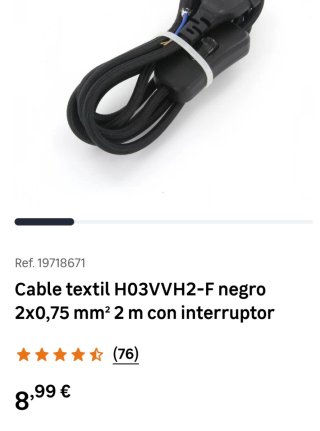 Kit lampara. Casquillo E-27 latón c/arandela y cab