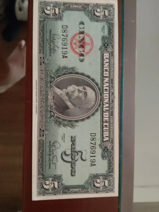 5 Pesos Cubanos 1960