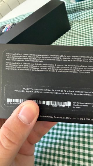 Apple Watch Nike S4 40mm Gris/Negro - Para piezas