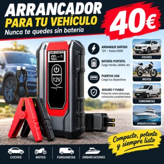 Arrancador de Batería 12V Coche, Moto, Nuevos a Es