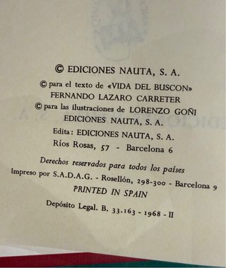 Picaresca Española · 2 Tomos 1968 · Lorenzo Goñi