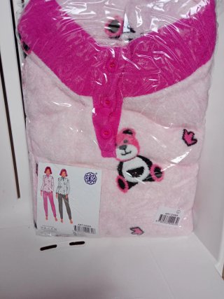 Set 2 Pigiami Donna Tg L Orsacchiotti Rosa e Grigi