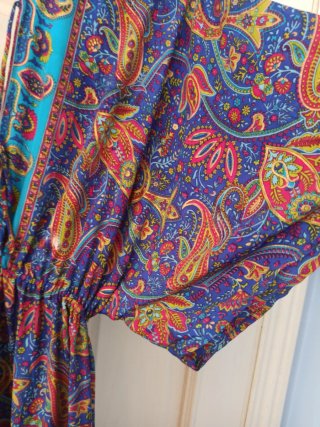 Vestido seda ibicenco hindú multicolor talla única
