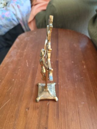 ⚜️ Espectaculares Crucifijos de mesa Bronce Dorado
