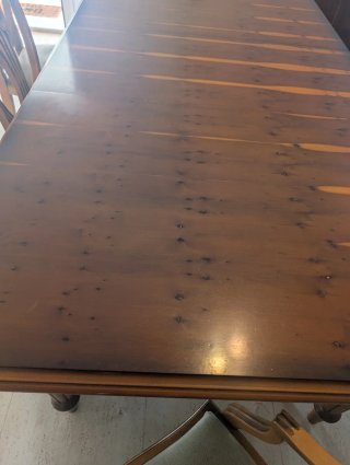 Mesa de comedor grande de madera y 8 sillas