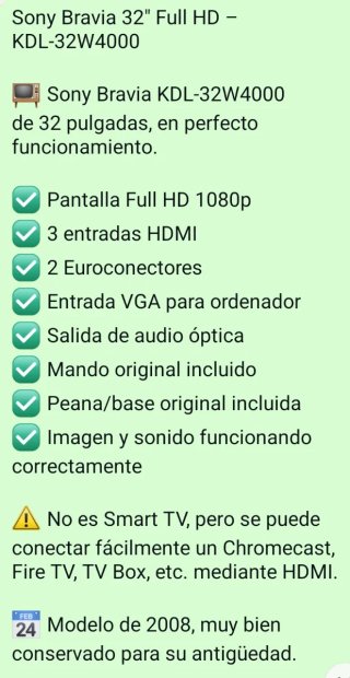 TV Sony Bravia 32 Full HD