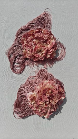 Hombreras Flamencas Flores Flecos Rosa Palo