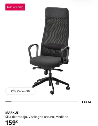 Silla de oficina Markus Ikea Negra