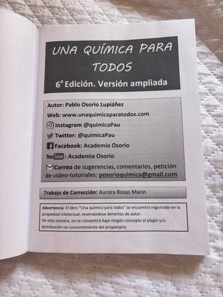 UNA QUIMICA PARA TODOS: 6 edicion. version ampl...