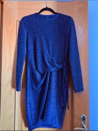 Vestido fiesta azul brillante