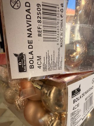 Adorno Estrella Dorada y Bolas Navidad Rosas