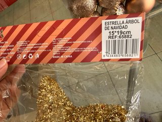 Adorno Estrella Dorada y Bolas Navidad Rosas