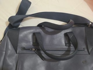 Bolso Portadocumentos/Portátil Piel Azul/Gris