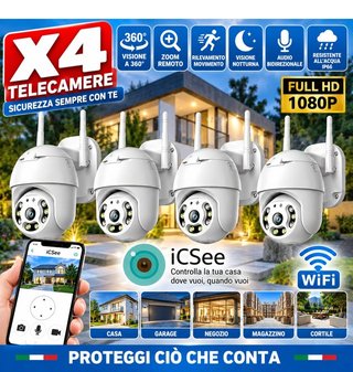 Kit 4 Telecamere WiFi Full HD 1080p