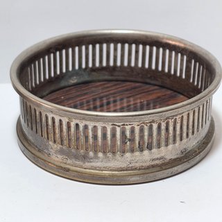 Coppia Sottobottiglie Metallo Argentato Déco 1930