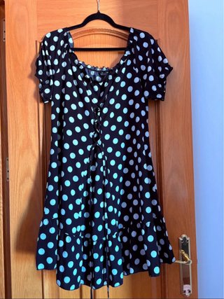 Vestido lunares negro y blanco