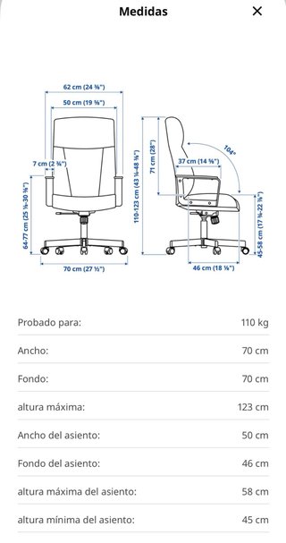 Silla de escritorio Ikea Millberget Beige