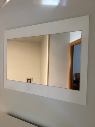 Mueble zapatero blanco y gris antracita con espejo