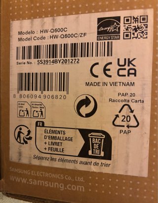 Barra de Sonido Samsung Q600C nueva. Sin abrir.