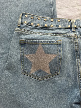 Pantalón One Dilemma azul estrellas plateadas