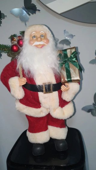 Babbo Natale 40cm con pacco regalo