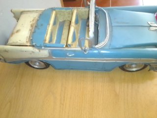 Coche Chapa Antiguo Azul y Blanco