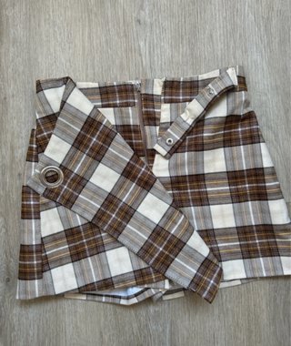 Falda pantalón Mayoral cuadros beige y marrón