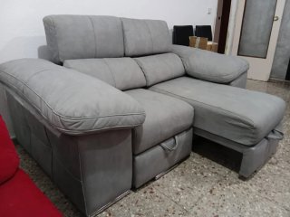 Sofá chaise longue gris