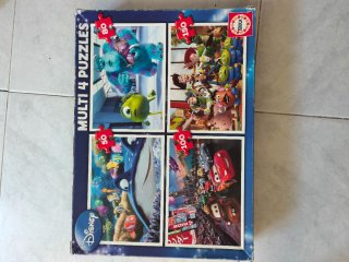 4 Puzzles Disney: Toy Story, Cars, Nemo, Monsters