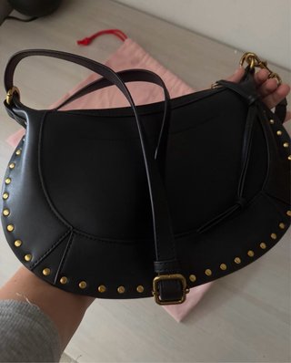 Borsa a tracolla Isabel Marant nera con borchie