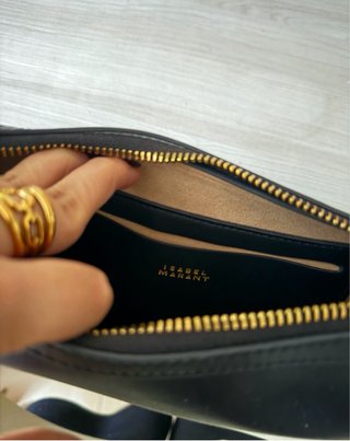 Borsa a tracolla Isabel Marant nera con borchie