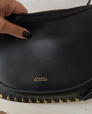 Borsa a tracolla Isabel Marant nera con borchie
