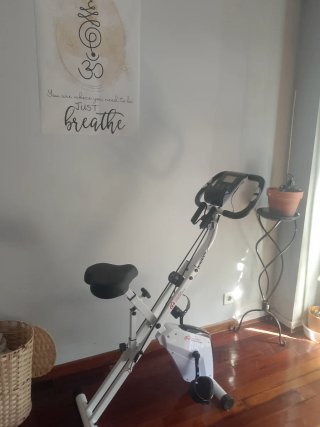 Bicicleta Estática Plegable Blanca