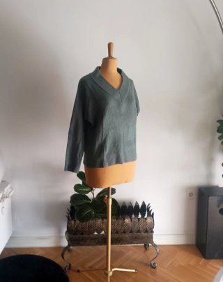 Jersey Zara Verde Cuello Pico