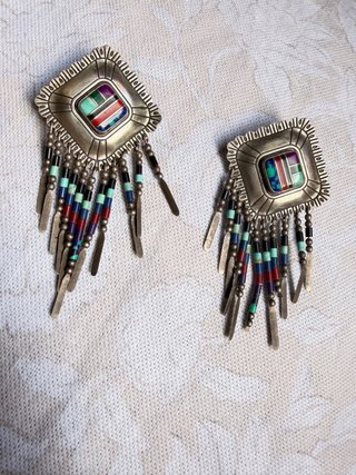 Pendientes vintage plata Sterling largos