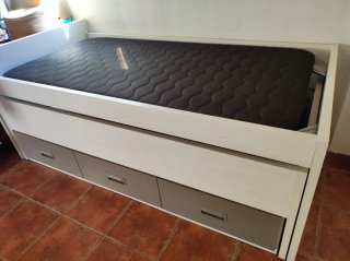 Cama nido 3 cajones extensible