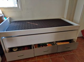 Cama nido 3 cajones extensible