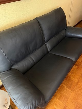 Sofá de cuero negro