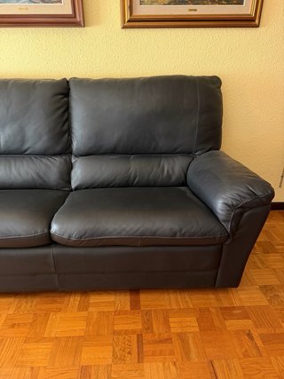 Sofá de cuero negro