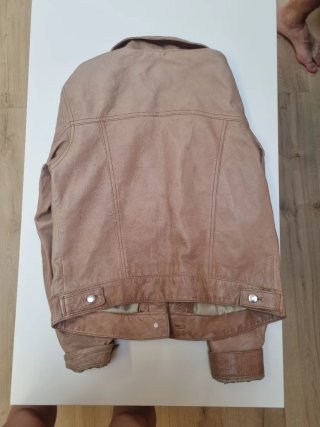 Giacca in pelle vera rosa
