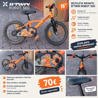 Bicicleta Infantil B'Twin Robot 500 Naranja 16