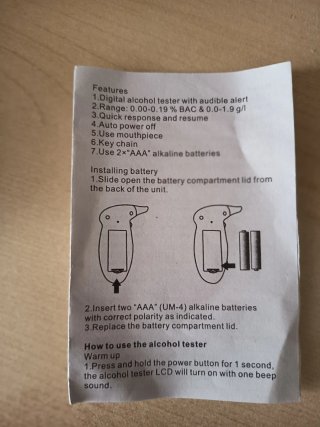 Alcoholímetro Digital Portátil + 5 Boquillas