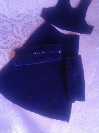 Saya terciopelo morado para virgen de  16-20cm