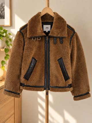 Cazadora Zara efecto piel pelo LIMITED EDITION