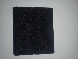 Pochette nera con strass