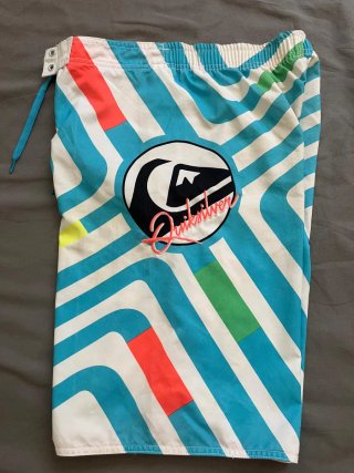 Bañador Quiksilver Rayas Azul y Blanco